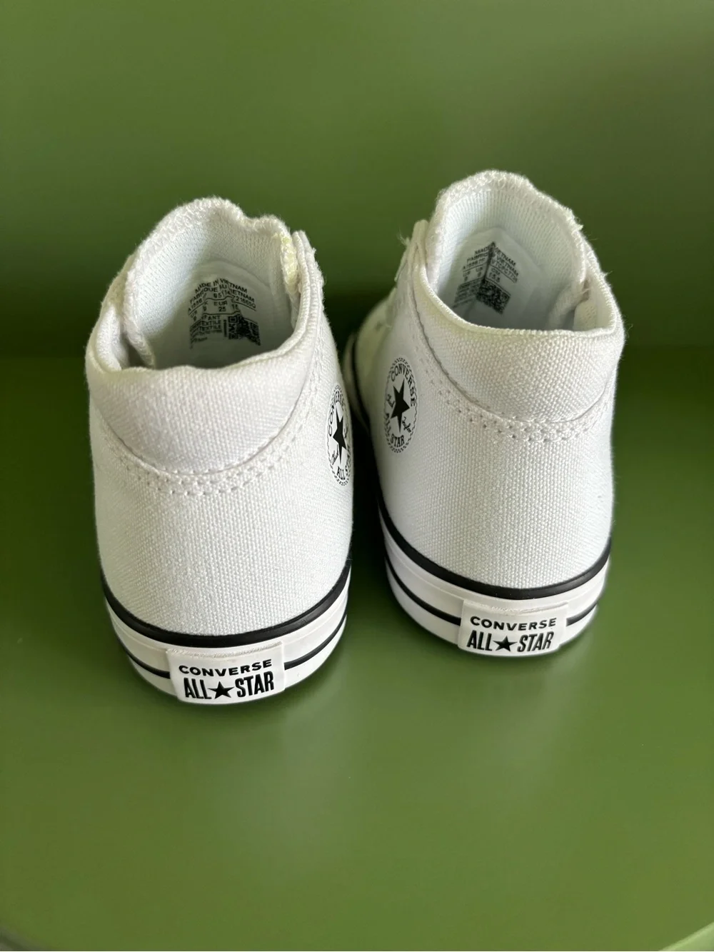 Converse Kids White High Top Sneakers with Black Trim